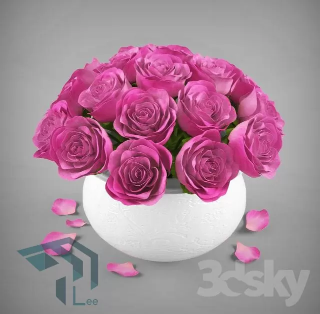 FLOWER – 3DMODEL – VASE – 034