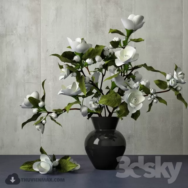 FLOWER – 3DMODEL – VASE – 455