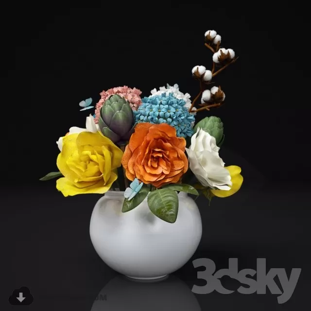 FLOWER – 3DMODEL – VASE – 469
