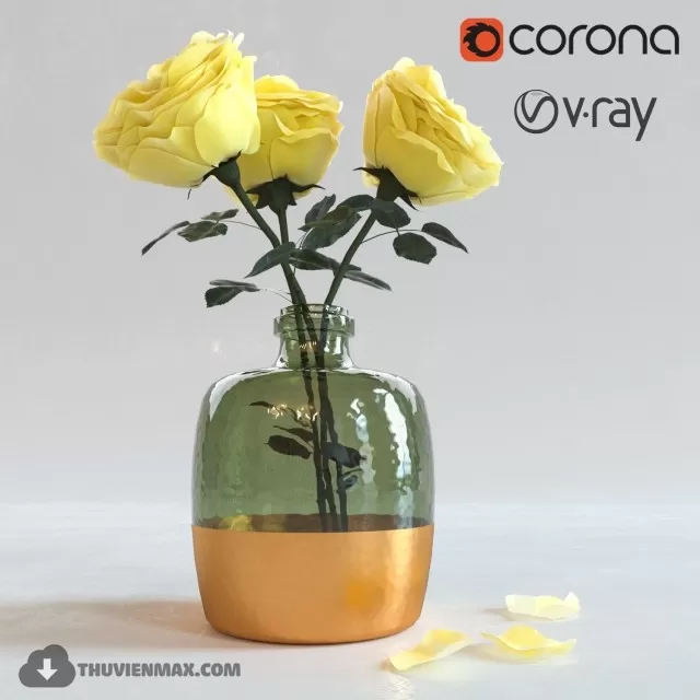 FLOWER – 3DMODEL – VASE – 495