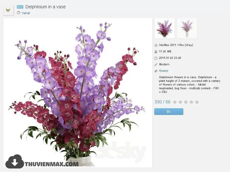FLOWER – 3DMODEL – VASE – 603
