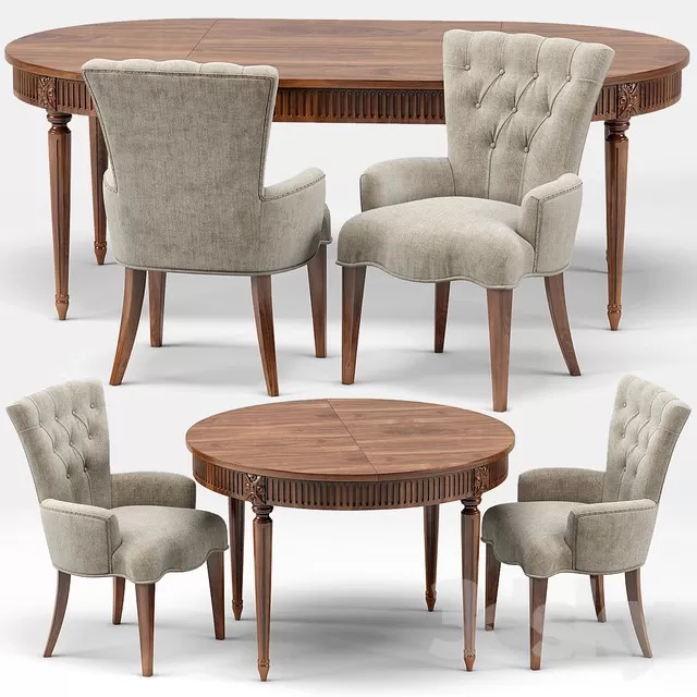 FURNITURE – TABLE AND CHAIRS 3D MODELS – 124