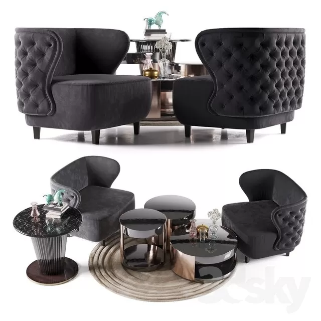 FURNITURE – TABLE AND CHAIRS 3D MODELS – 174