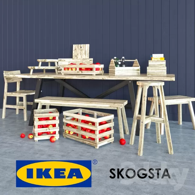 FURNITURE – TABLE AND CHAIRS 3D MODELS – 260