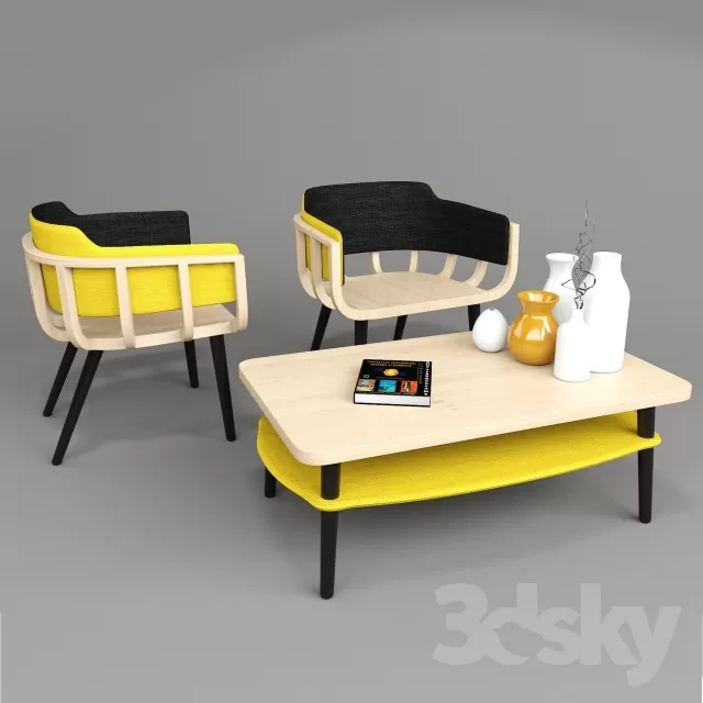 FURNITURE – TABLE AND CHAIRS 3D MODELS – 272