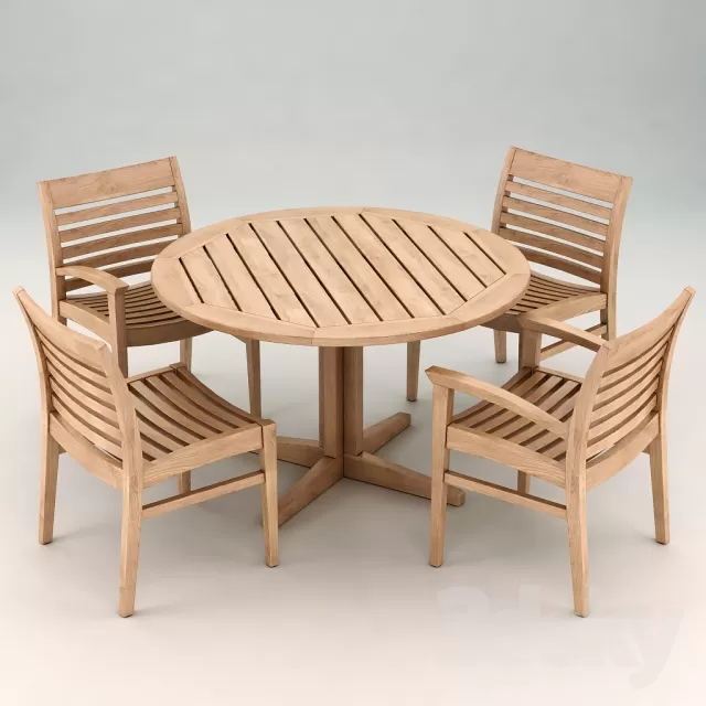 FURNITURE – TABLE AND CHAIRS 3D MODELS – 273