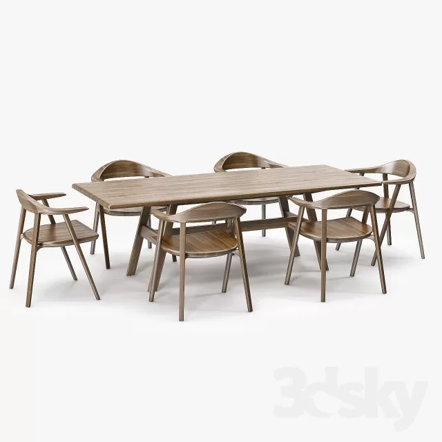FURNITURE – TABLE AND CHAIRS 3D MODELS – 313