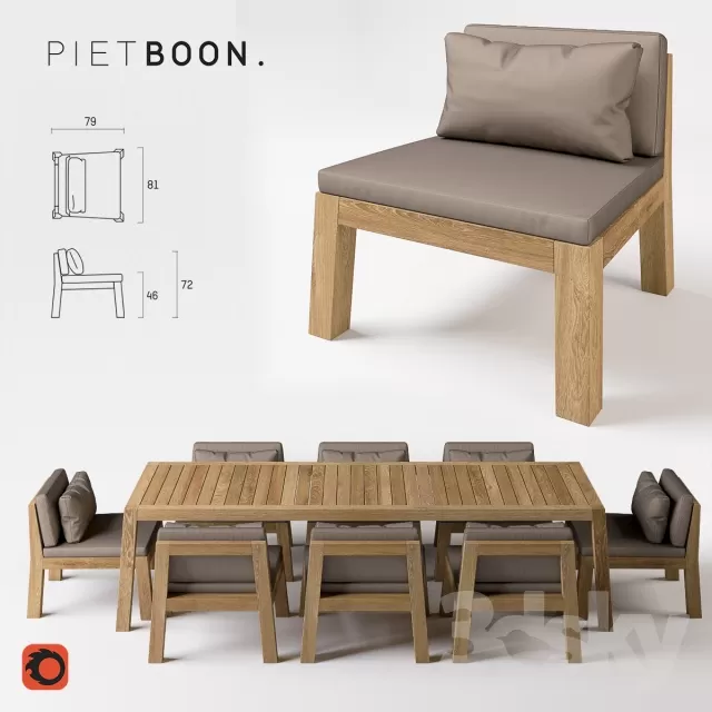 FURNITURE – TABLE AND CHAIRS 3D MODELS – 349