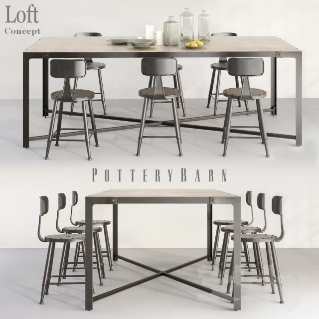 FURNITURE – TABLE AND CHAIRS 3D MODELS – 385