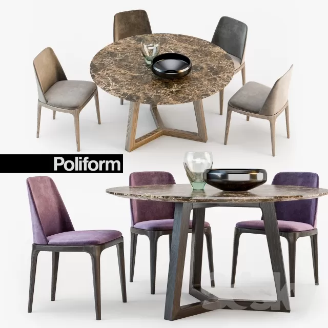 FURNITURE – TABLE AND CHAIRS 3D MODELS – 403