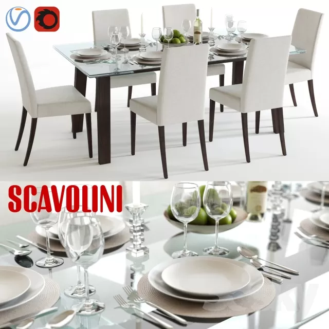 FURNITURE – TABLE AND CHAIRS 3D MODELS – 428