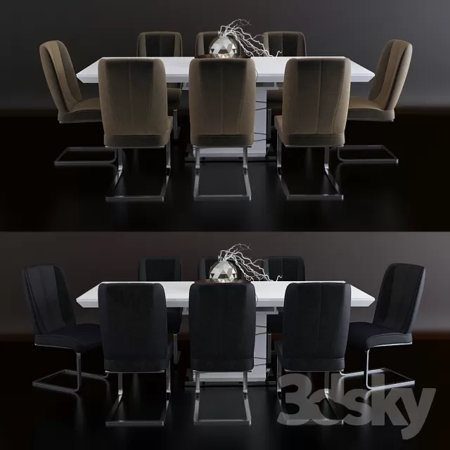 FURNITURE – TABLE AND CHAIRS 3D MODELS – 490