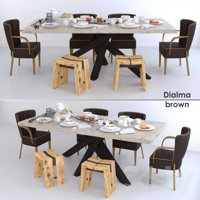 FURNITURE – TABLE AND CHAIRS 3D MODELS – 506