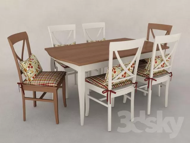 FURNITURE – TABLE AND CHAIRS 3D MODELS – 515