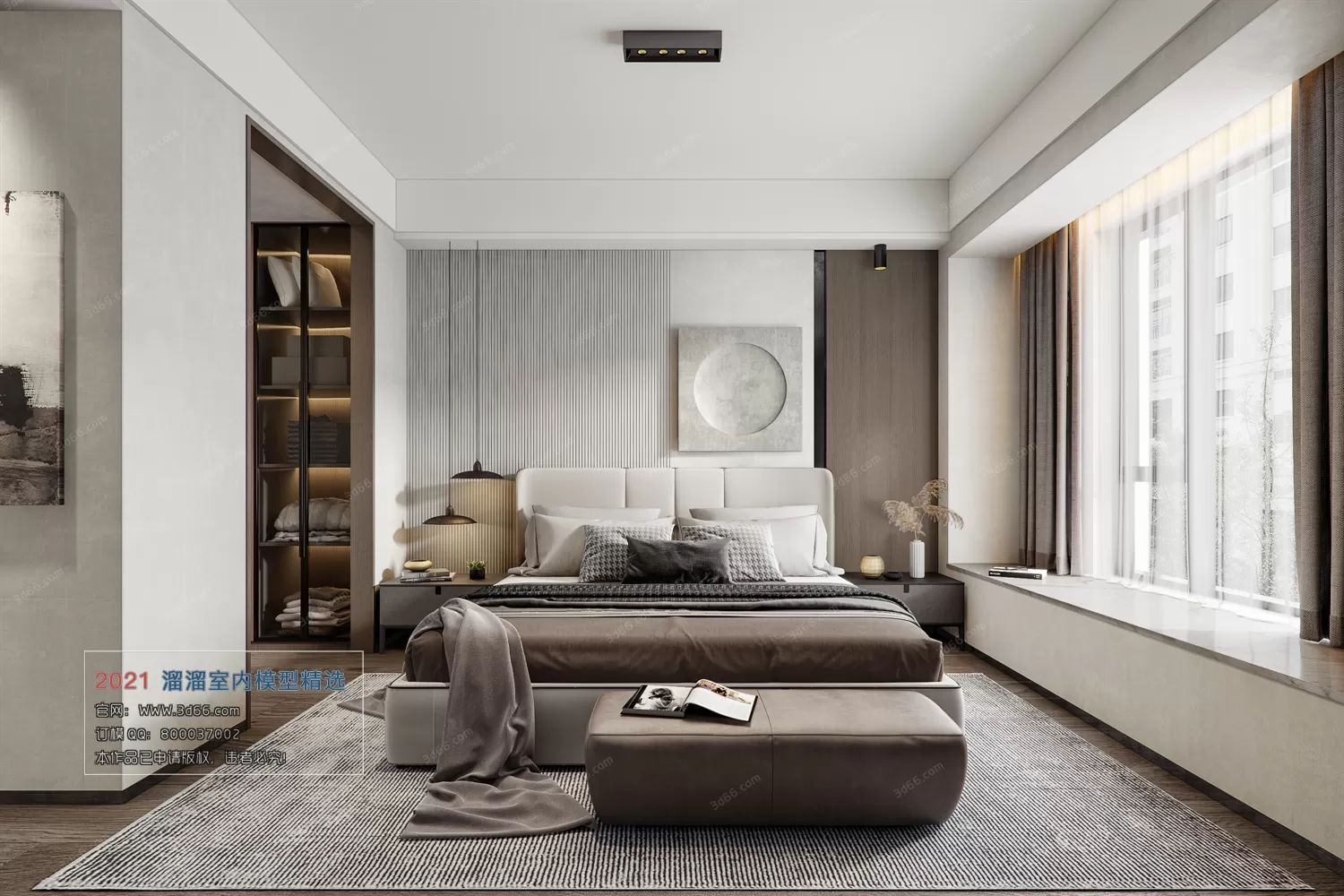 BEDROOM – A014-Modern style-Vray model BEDROOM – A014-Modern style-Vray model