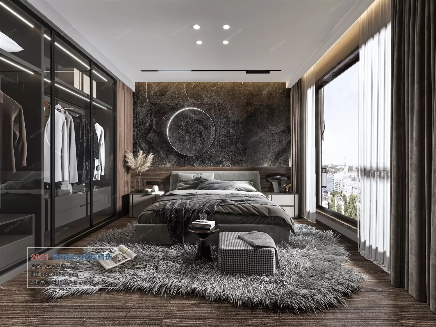 BEDROOM – A017-Modern style-Vray model BEDROOM – A017-Modern style-Vray model
