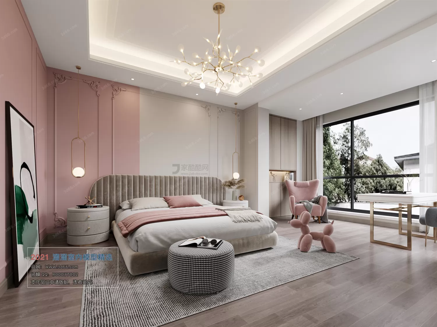 BEDROOM – A021-Modern style-Vray model