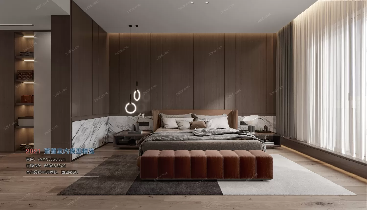 BEDROOM – A023-Modern style-Vray model