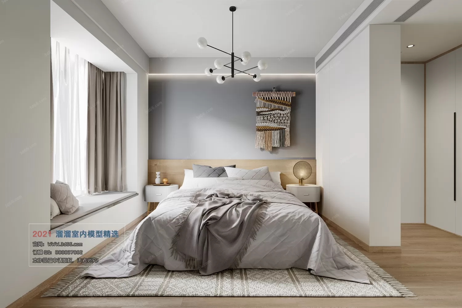 BEDROOM – M003-Nordic style-Vray model BEDROOM – M003-Nordic style-Vray model