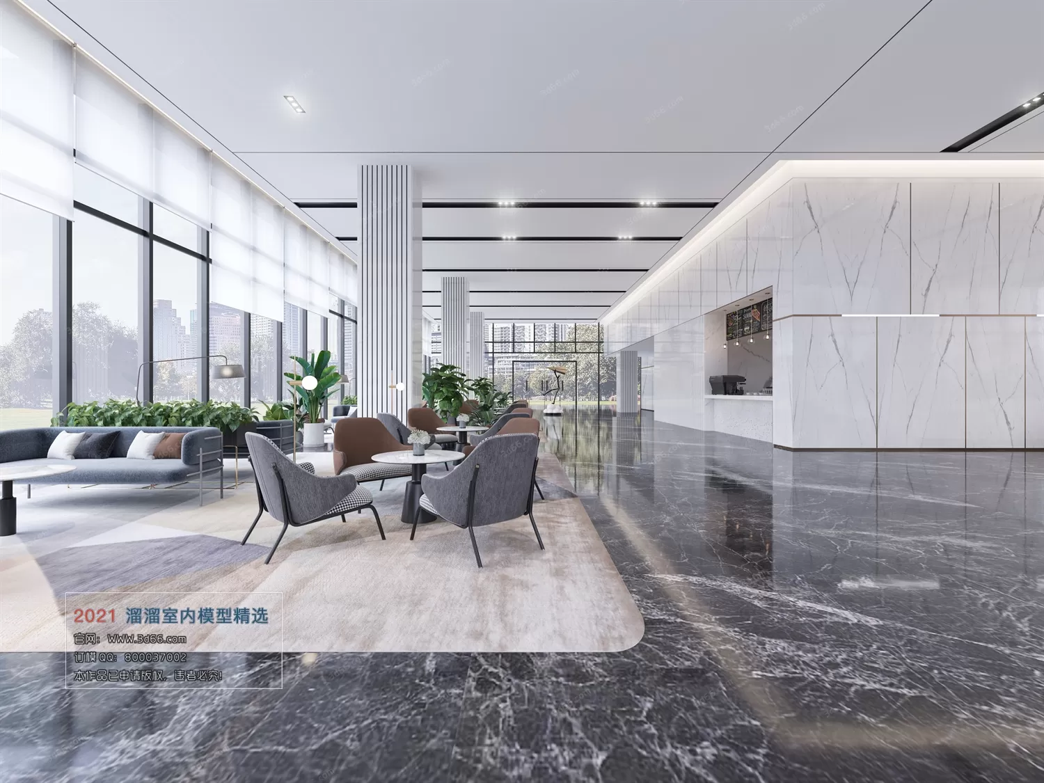 LOBBY, RECEPTION – A001-Modern style-Vray model