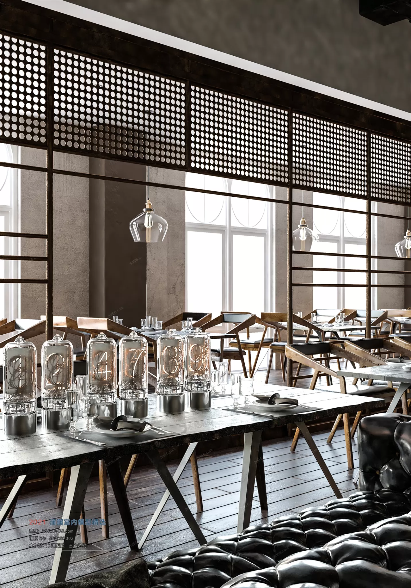 HOTEL, TEAHOUSE, CAFE – H001-Industrial style-Vray model