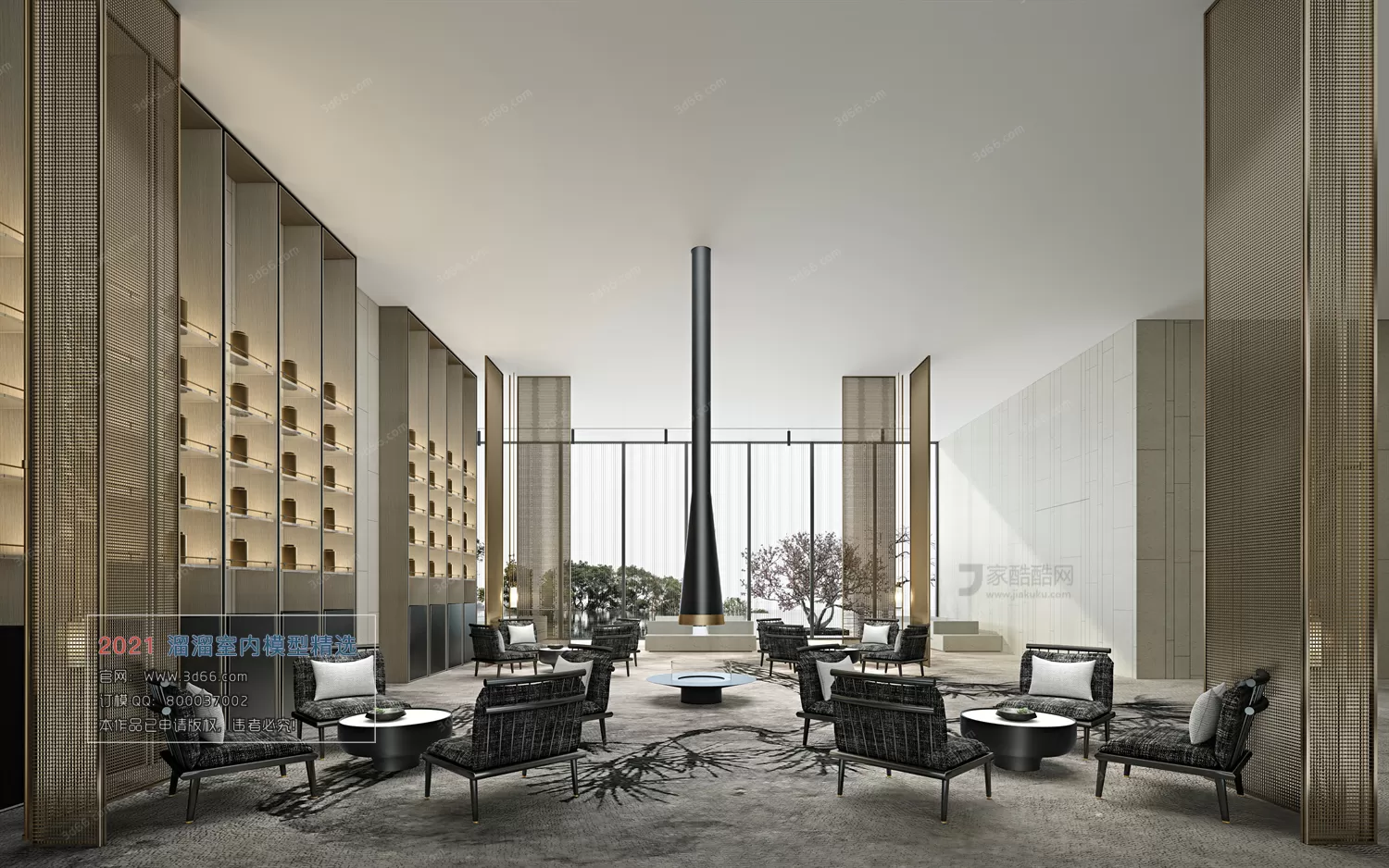 OFFICE, MEETING – C001-Chinese style-Vray model
