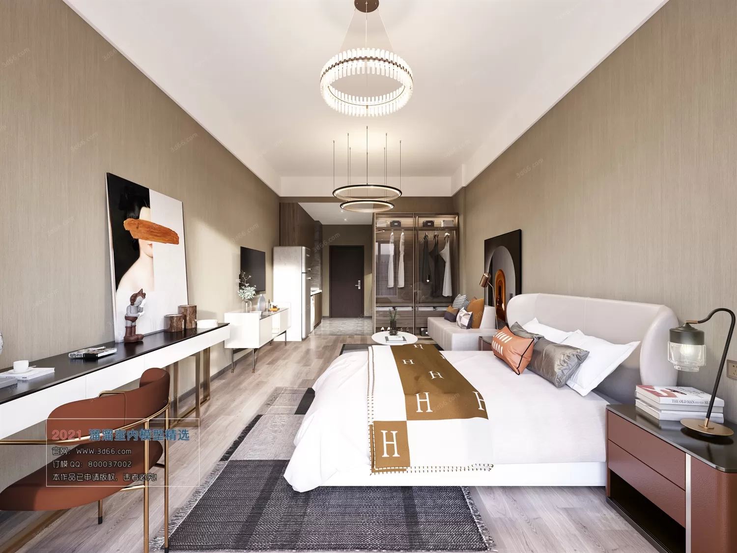 HOTEL SUITE – A001-Modern style-Vray model