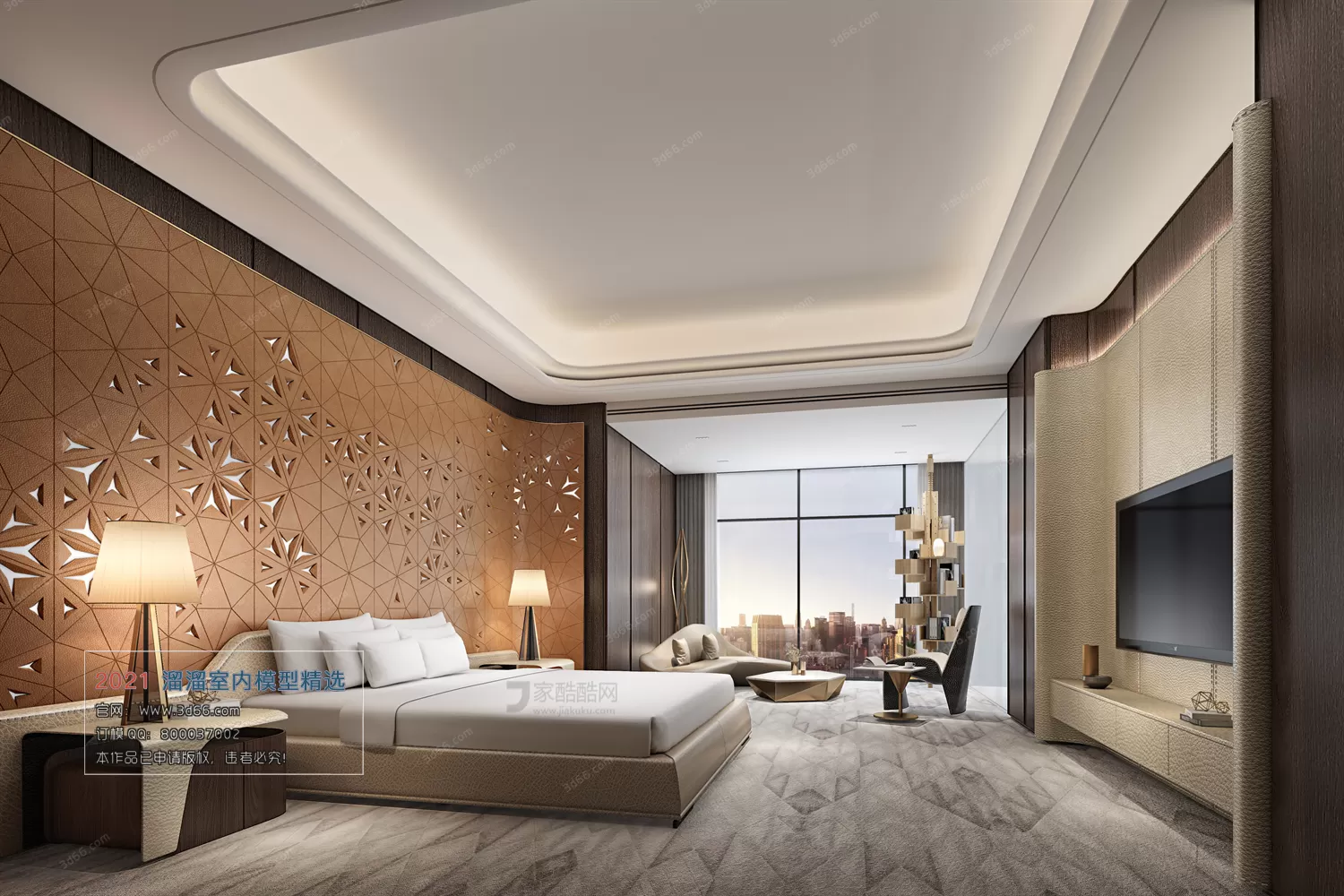 HOTEL SUITE – A003-Modern style-Vray model