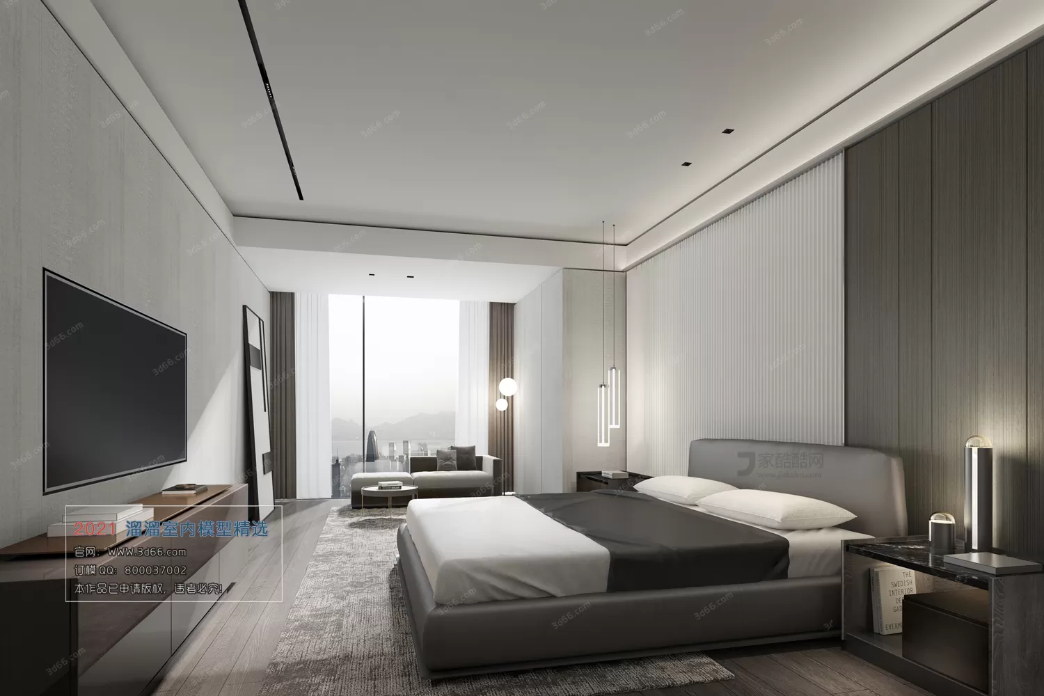 HOTEL SUITE – A004-Modern style-Vray model