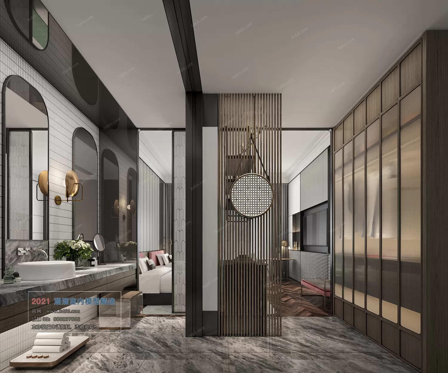 HOTEL SUITE – C002-Chinese style-Vray model