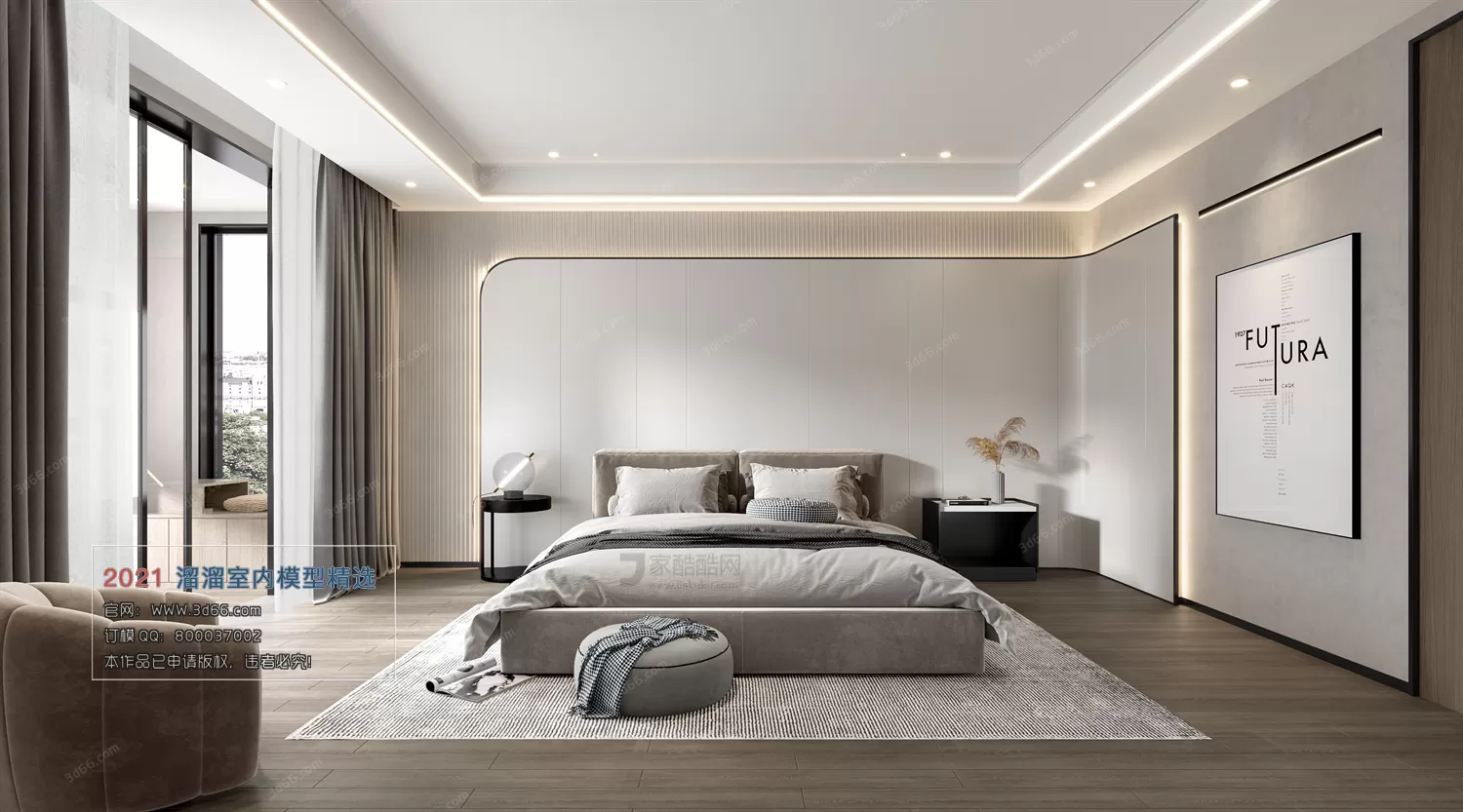 BEDROOM – A001-Modern style-Vray model BEDROOM – A001-Modern style-Vray model