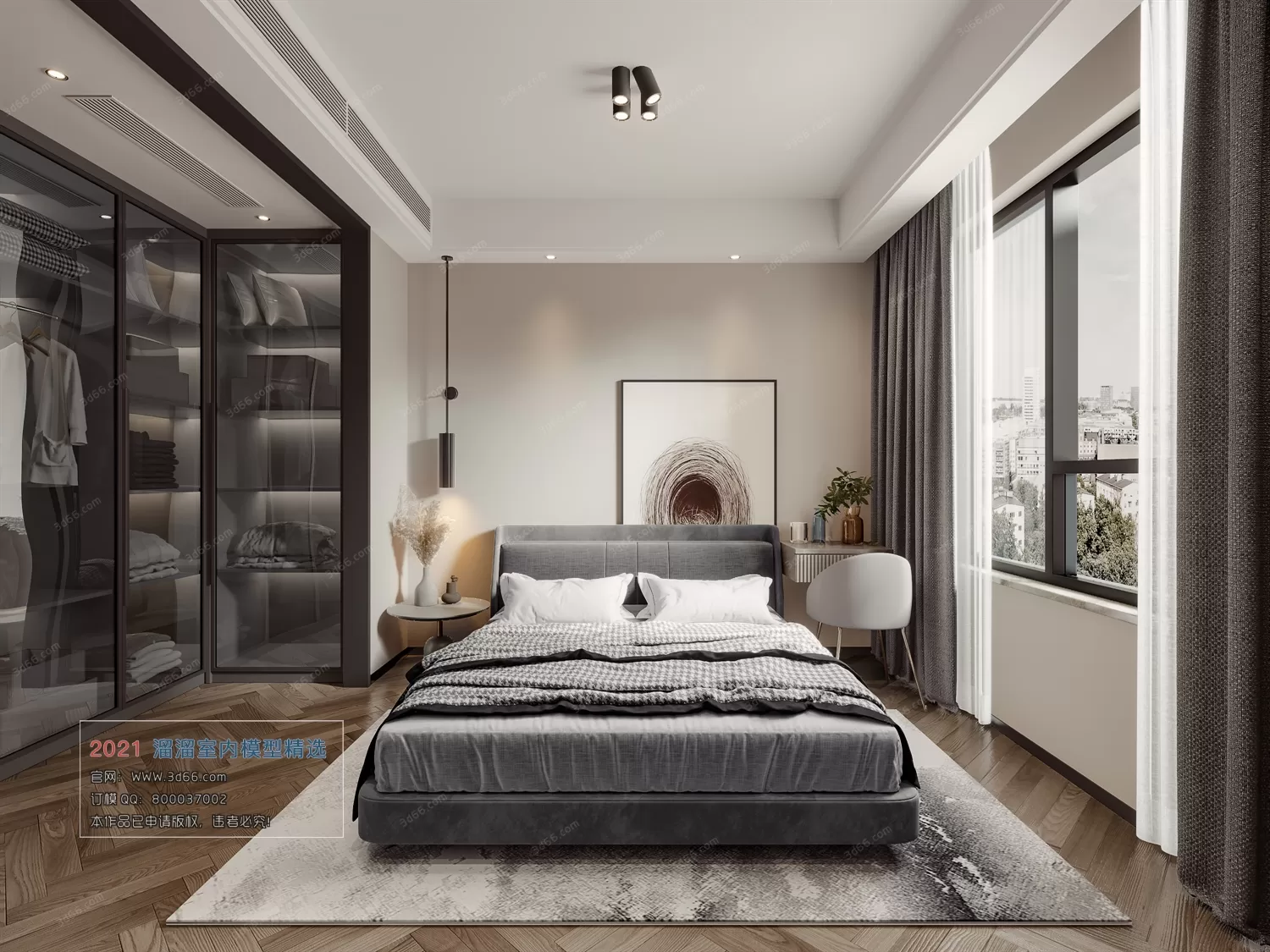 BEDROOM – A002-Modern style-Vray model BEDROOM – A002-Modern style-Vray model