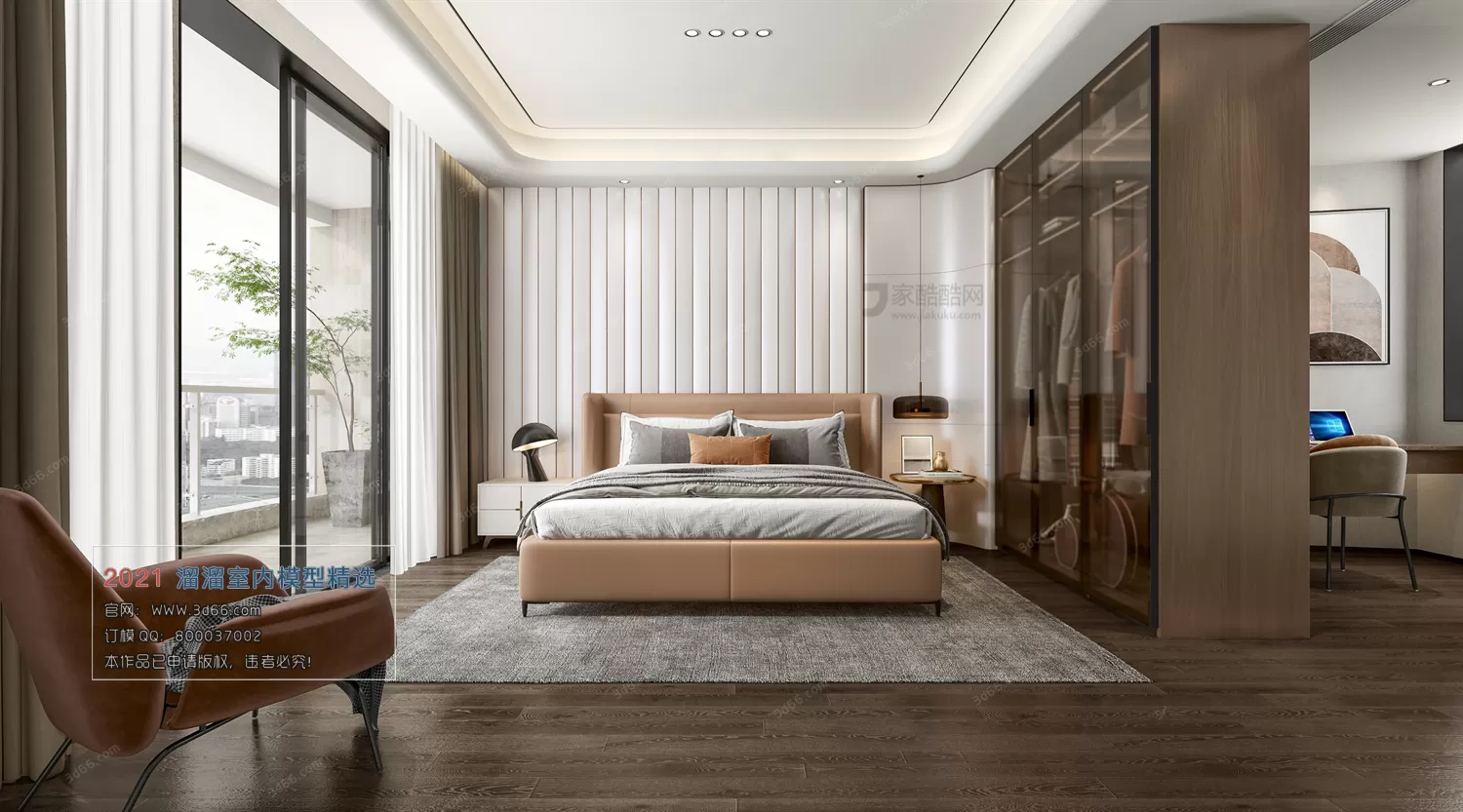 BEDROOM – A003-Modern style-Vray model BEDROOM – A003-Modern style-Vray model