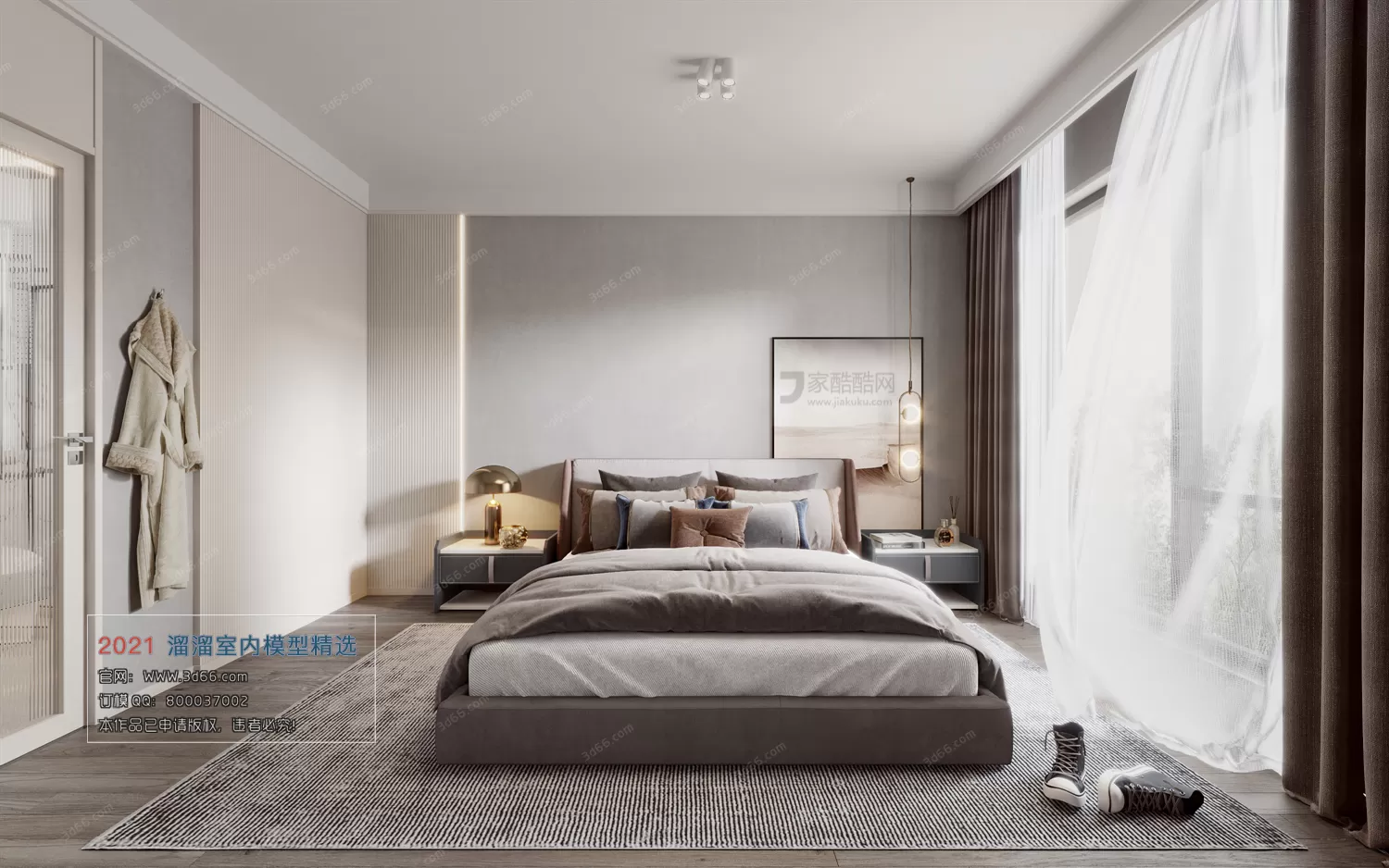 BEDROOM – A005-Modern style-Vray model BEDROOM – A005-Modern style-Vray model