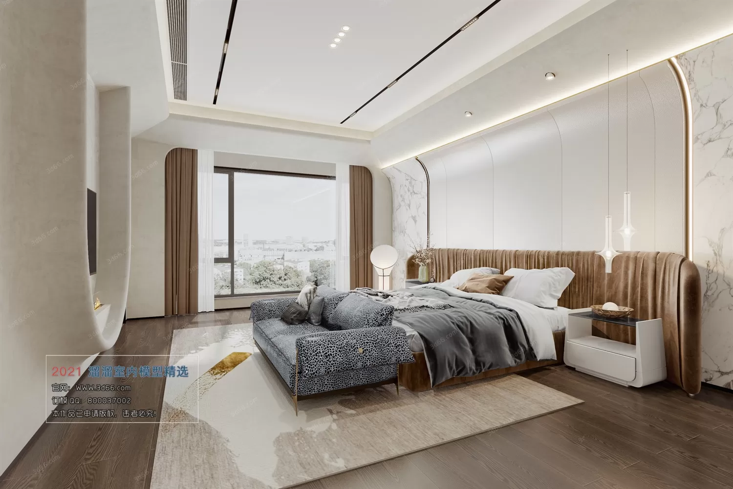 BEDROOM – A007-Modern style-Vray model BEDROOM – A007-Modern style-Vray model