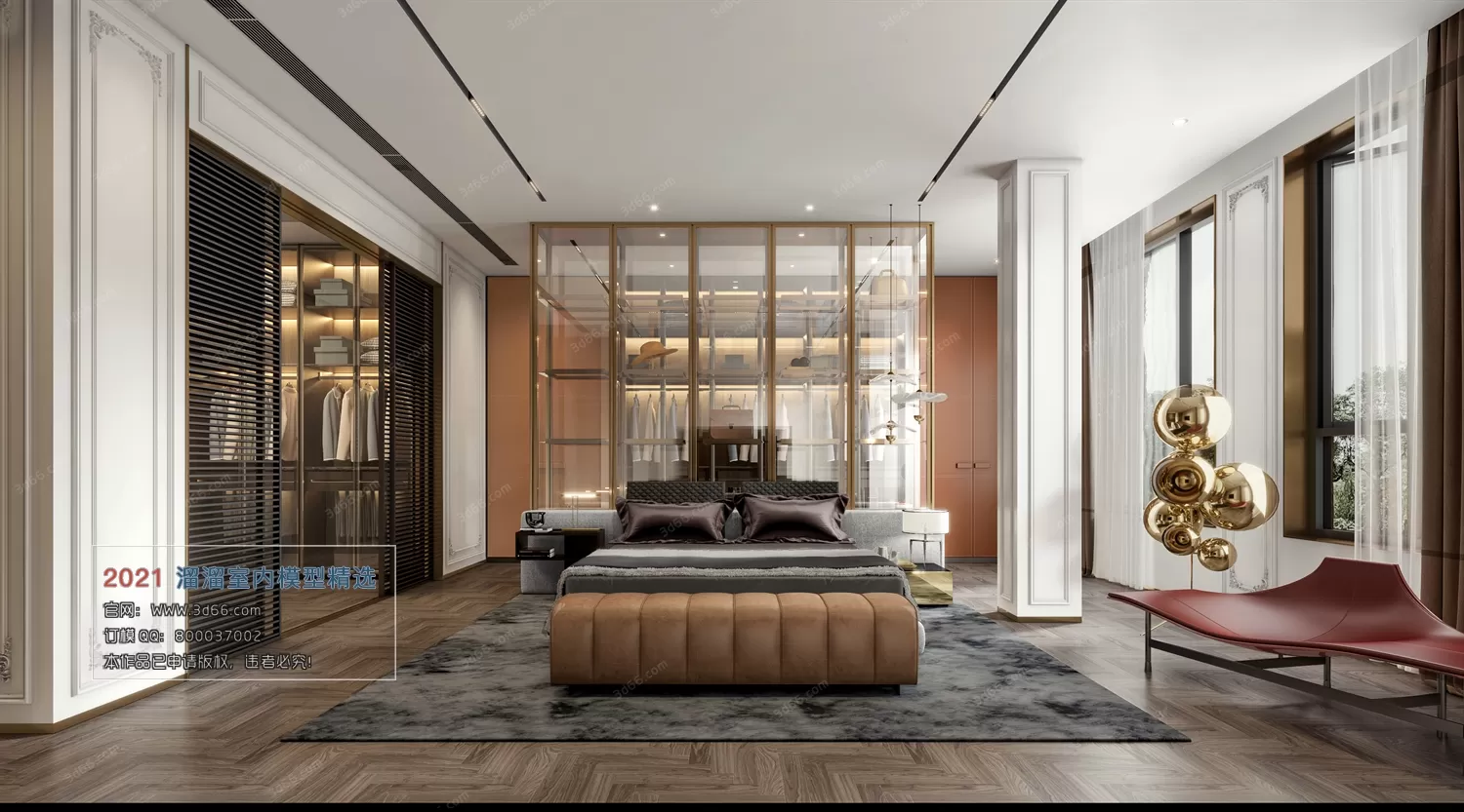 BEDROOM – A009-Modern style-Vray model BEDROOM – A009-Modern style-Vray model