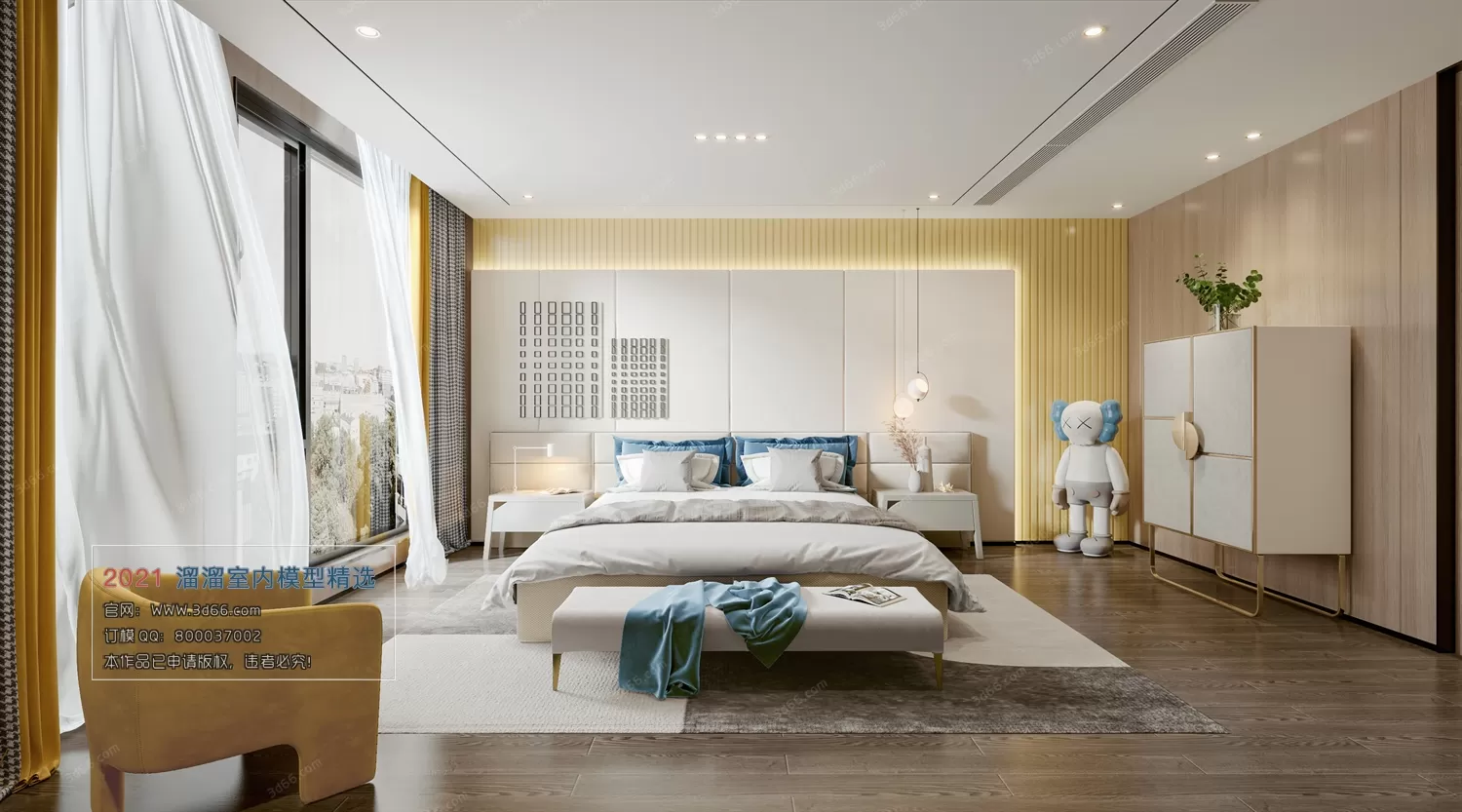 BEDROOM – A011-Modern style-Vray model BEDROOM – A011-Modern style-Vray model