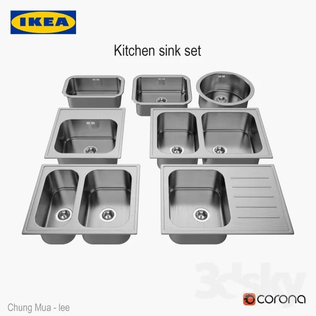 DECOR HELPER – KITCHEN – SINK 3D MODELS – 24