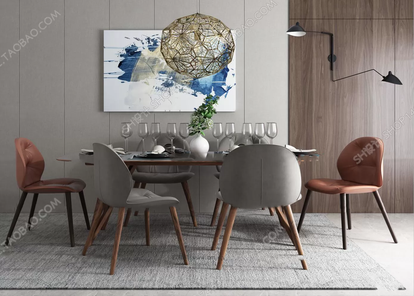 DECOR HELPER – KITCHEN – TABLE SET 3D MODELS – 2