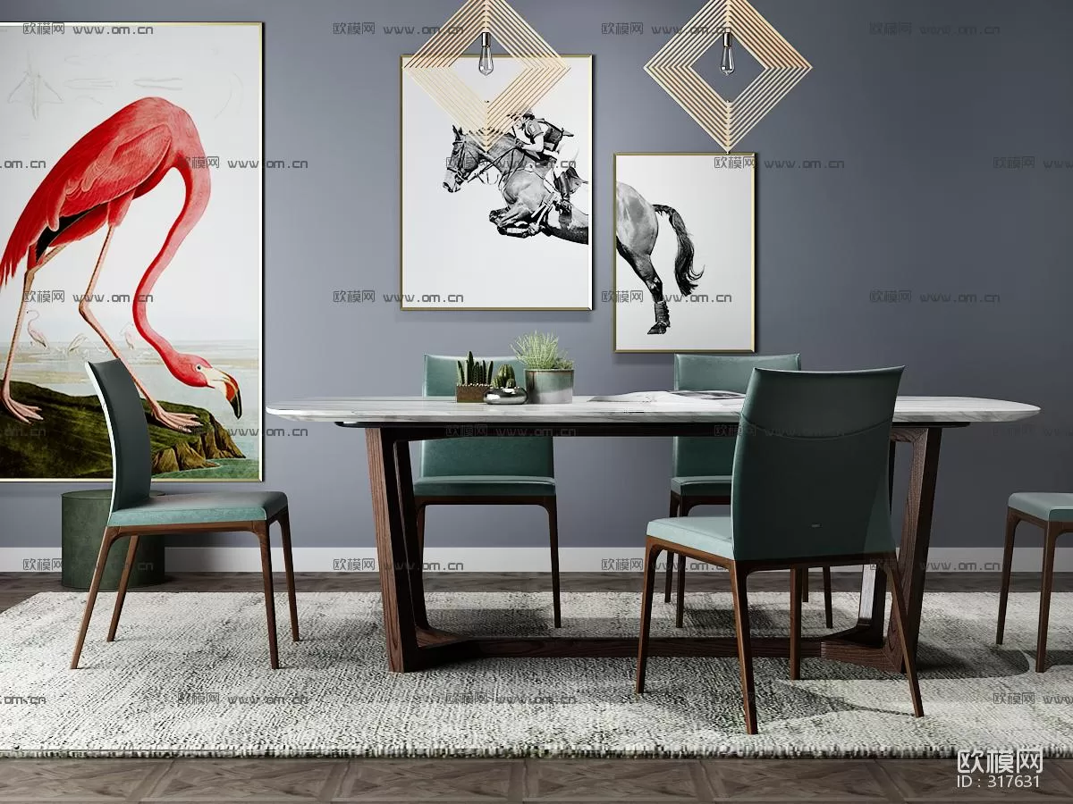 DECOR HELPER – KITCHEN – TABLE SET 3D MODELS – 156