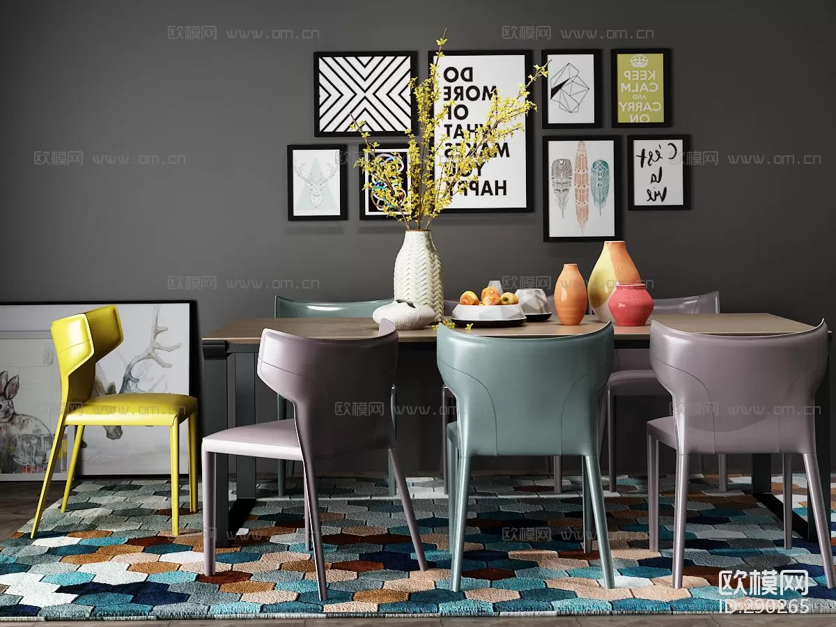 DECOR HELPER – KITCHEN – TABLE SET 3D MODELS – 159