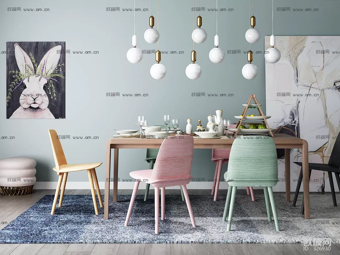 DECOR HELPER – KITCHEN – TABLE SET 3D MODELS – 165