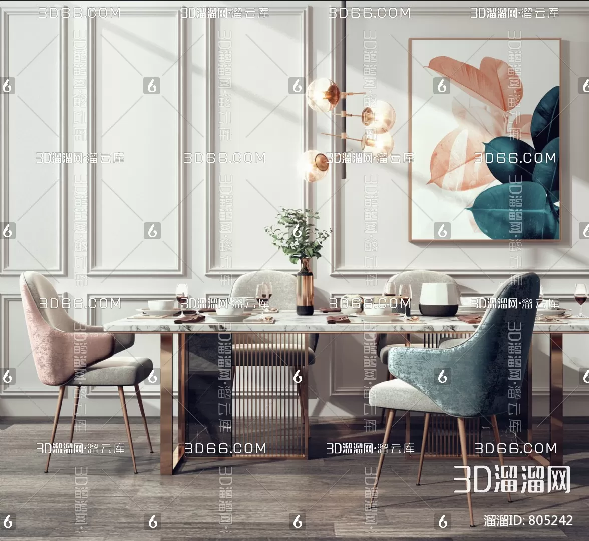 DECOR HELPER – KITCHEN – TABLE SET 3D MODELS – 176