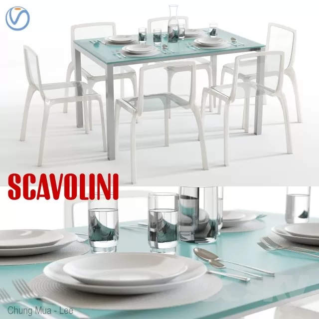 DECOR HELPER – KITCHEN – TABLE SET 3D MODELS – 178