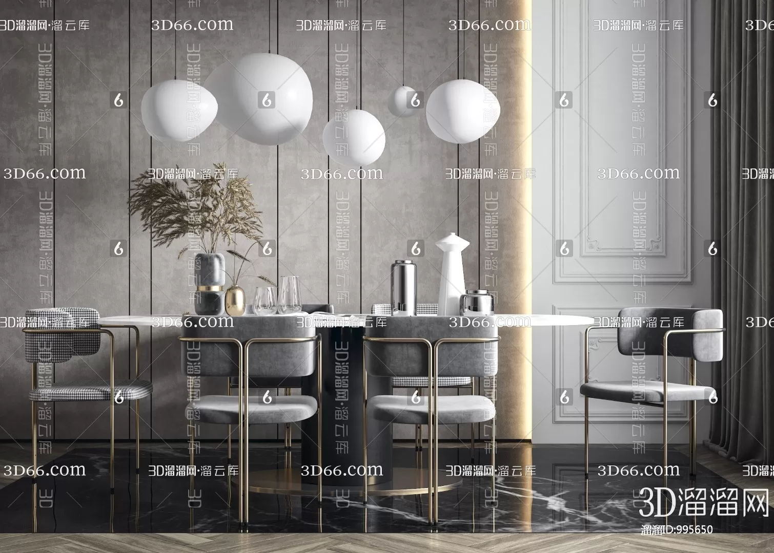 DECOR HELPER – KITCHEN – TABLE SET 3D MODELS – 196