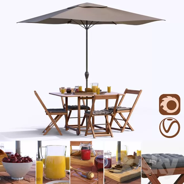 DECOR HELPER – KITCHEN – TABLE SET 3D MODELS – 231
