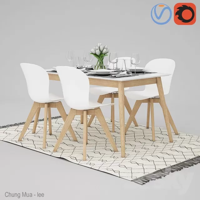 DECOR HELPER – KITCHEN – TABLE SET 3D MODELS – 234