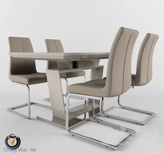 DECOR HELPER – KITCHEN – TABLE SET 3D MODELS – 254