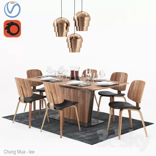 DECOR HELPER – KITCHEN – TABLE SET 3D MODELS – 257