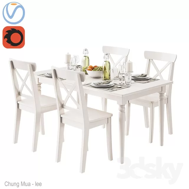 DECOR HELPER – KITCHEN – TABLE SET 3D MODELS – 263